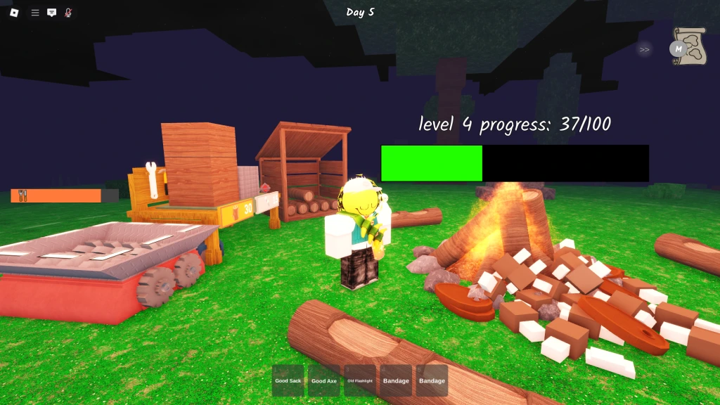 Campo abierto en 99 noches en el bosque