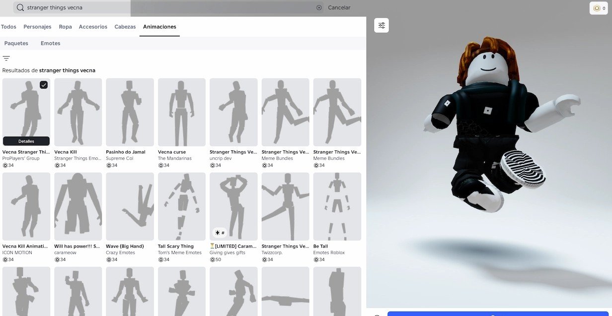 Emote de Vecna en Roblox