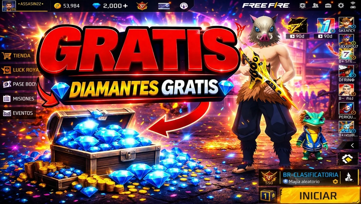 Diamantes gratis en Free Fire 2026