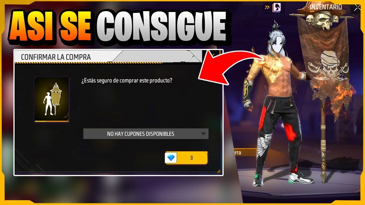 Emote bandera de pirata en Free FIre