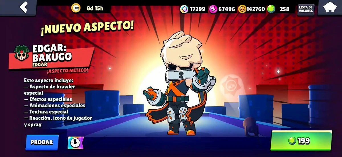 Skin de Bakugo para Edgar en Brawl Stars