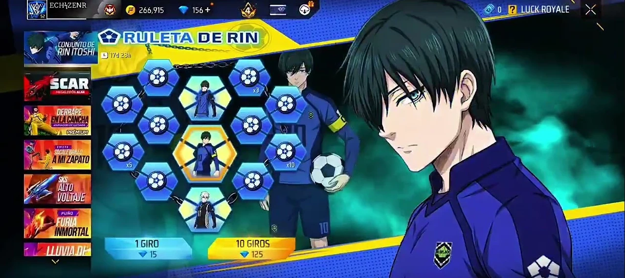 Skin de Rin Itoshi Blue Lock